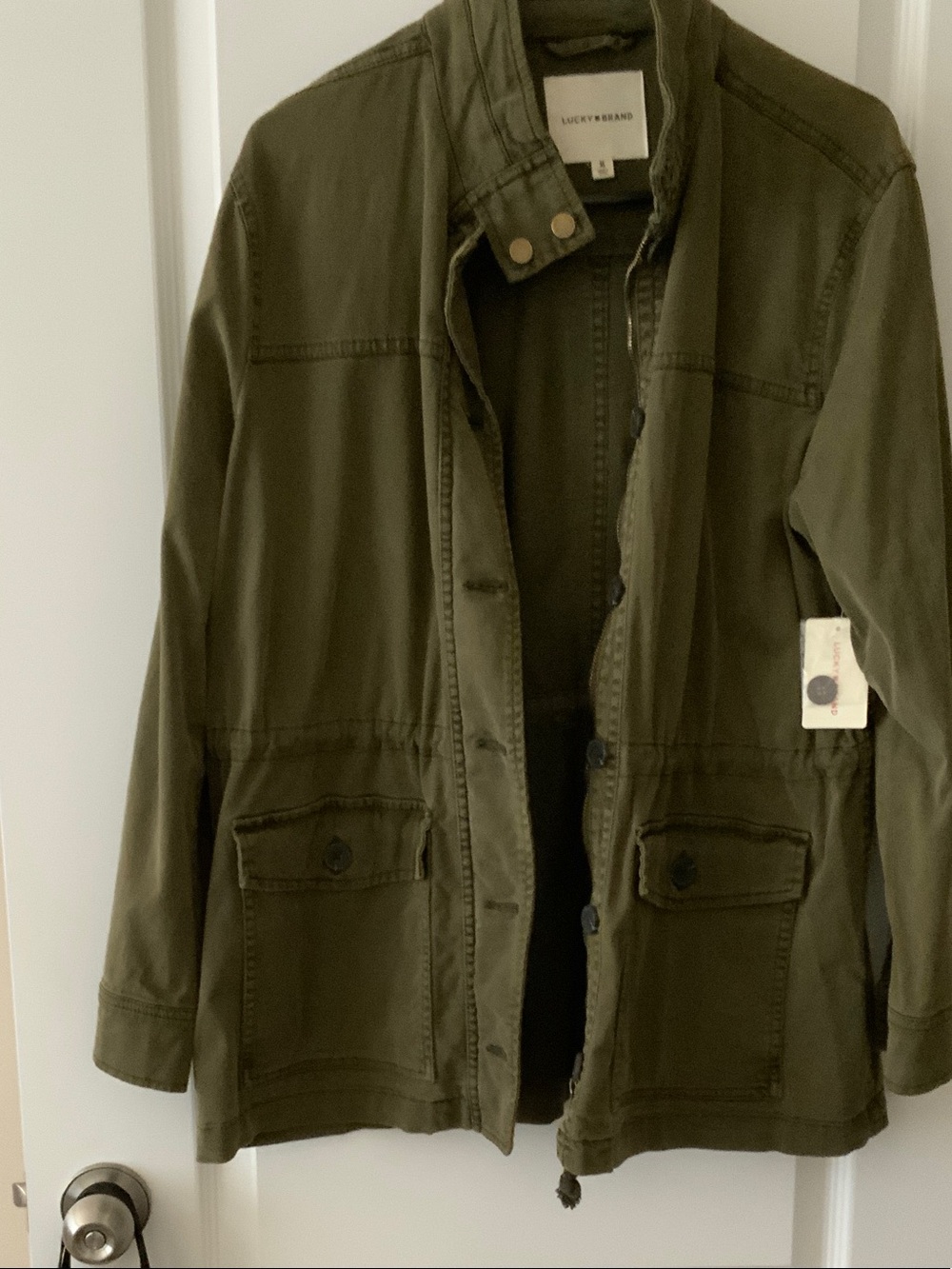 WOMEN Lucky Brand Olive Green Military Field Jacket